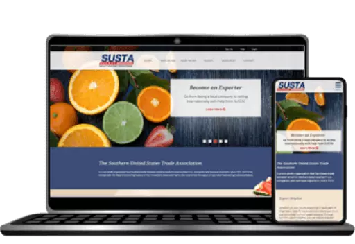 SUSTA website on desktop and mobile