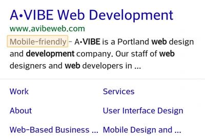 Google's Mobile-Friendly listing
