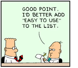 Dilbert comic strip about requirements gathering