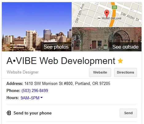 Google Business Page for AVIBE