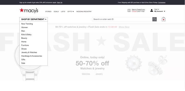 eCommerce navigation strategy