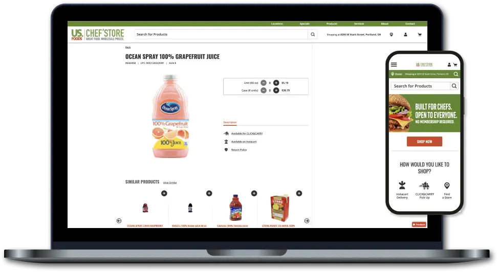 laptop displaying product page